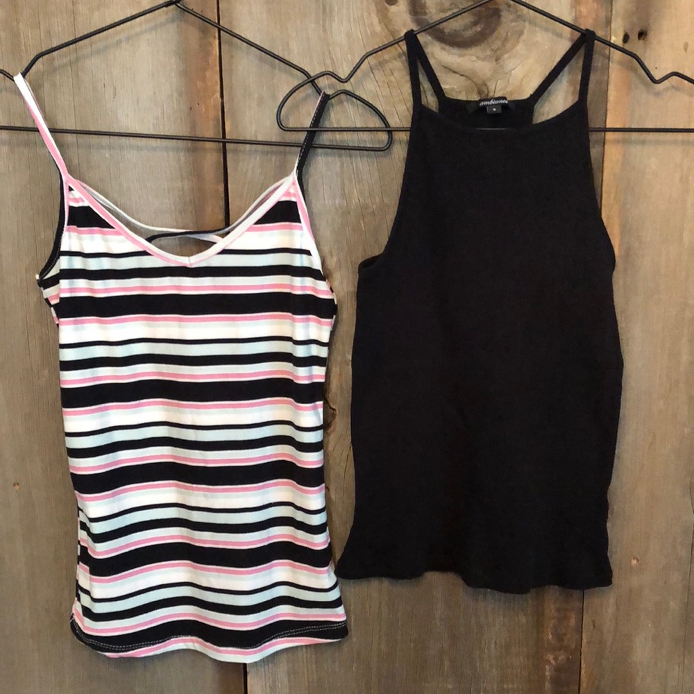 Rue21 & Ambiance Tank Bundle in Black and Stripes Size Small